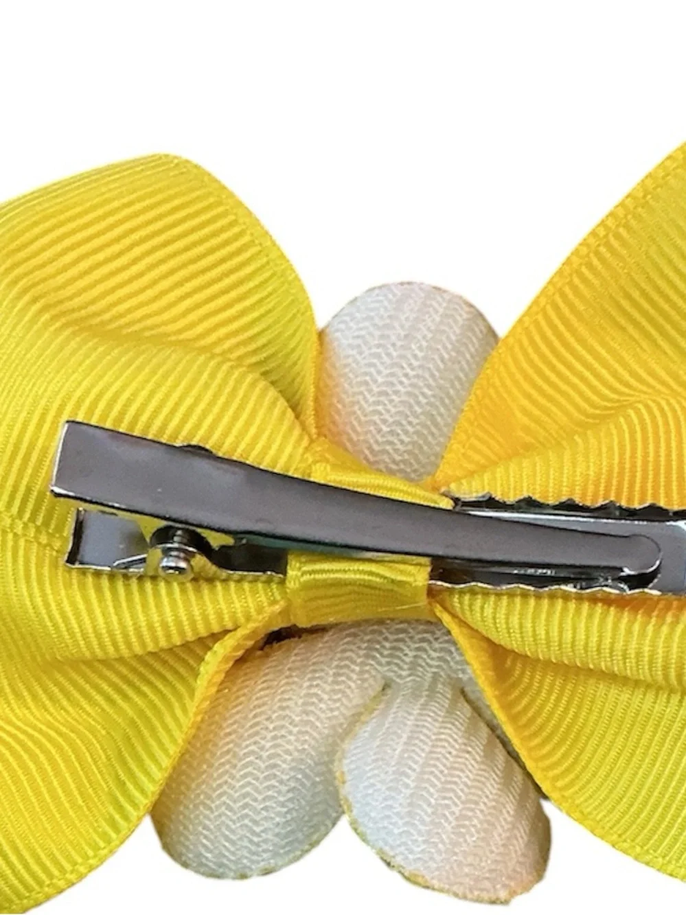 Yellow Floral Bow Hair Clips - Set of 2 New On Card